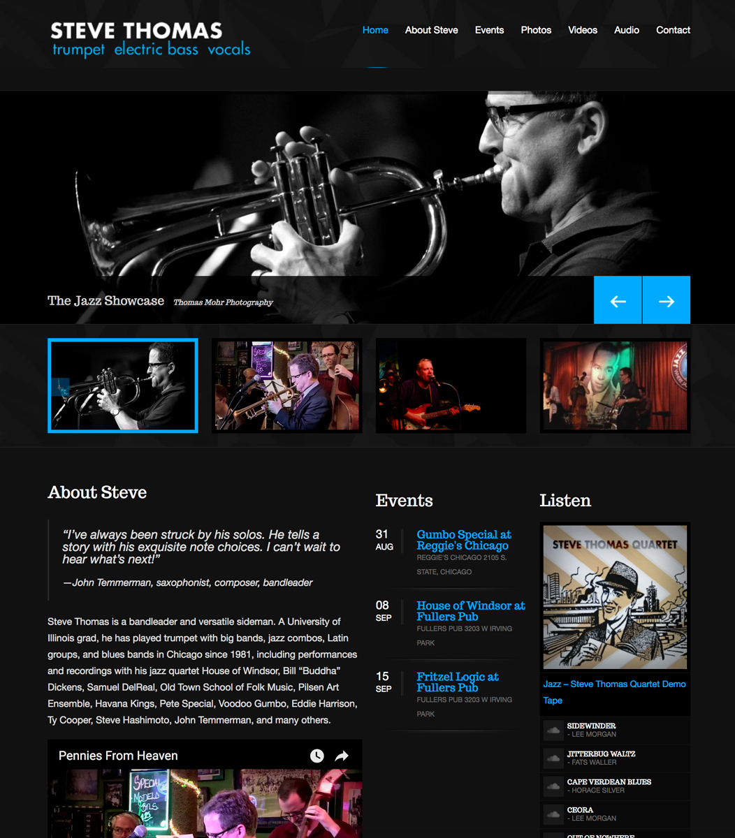 website design, music