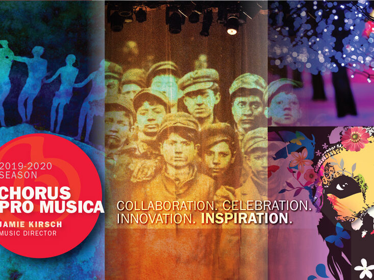 Graphic design, season brochure design, Chorus pro Musica, arts marketing, Boston